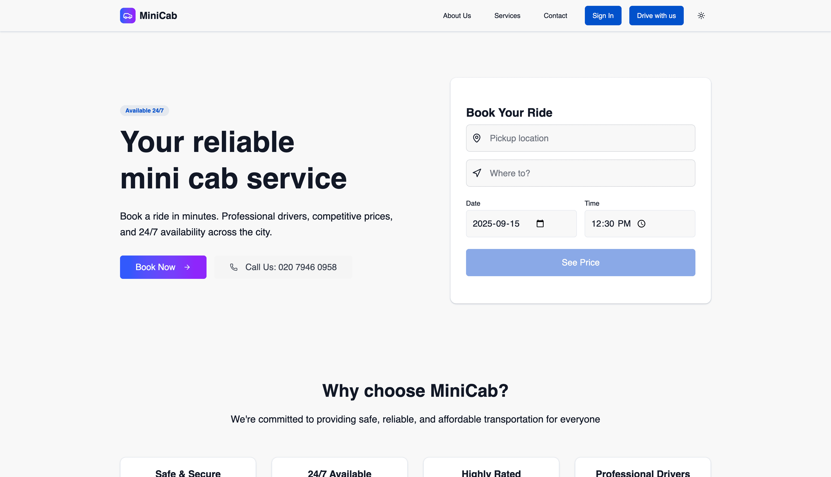 Mini Cab Booking